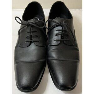 CALVIN KLEIN LORIMER NEW Men's BLACK Textured Synthetic LEATHER Oxfords Shoes 13
